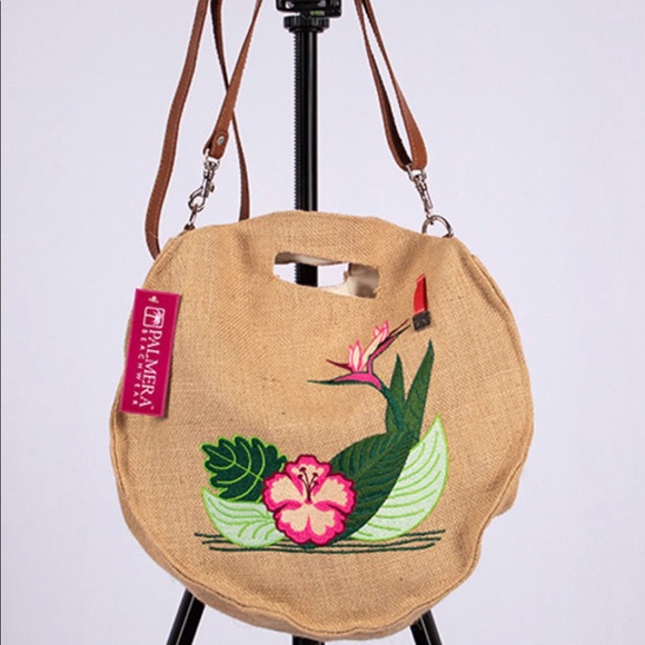 Palmera Beachwear Coko Round Bag Beach Tote Embroidered Jute - Picture 3 of 10